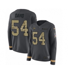 Women's Nike Tampa Bay Buccaneers #54 Lavonte David Limited Black Salute to Service Therma Long Sleeve NFL Jersey