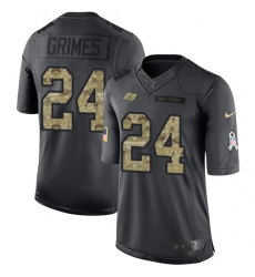 Men's Nike Tampa Bay Buccaneers #24 Brent Grimes Limited Black 2016 Salute to Service NFL Jersey