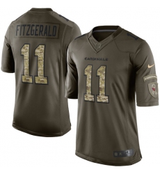 Men's Nike Arizona Cardinals #11 Larry Fitzgerald Elite Green Salute to Service NFL Jersey