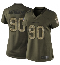 Women's Nike Arizona Cardinals #90 Robert Nkemdiche Elite Green Salute to Service NFL Jersey