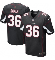 Men's Nike Arizona Cardinals #36 Budda Baker Elite Black Alternate NFL Jersey