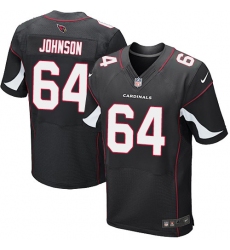 Men's Nike Arizona Cardinals #64 Dorian Johnson Elite Black Alternate NFL Jersey