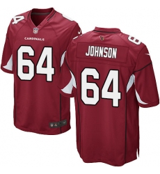 Men's Nike Arizona Cardinals #64 Dorian Johnson Game Red Team Color NFL Jersey