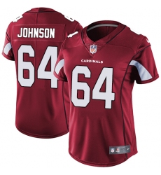 Women's Nike Arizona Cardinals #64 Dorian Johnson Elite Red Team Color NFL Jersey