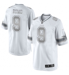 Men's Nike Dallas Cowboys #9 Tony Romo Limited White Platinum NFL Jersey