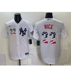 Men's New York Yankees #22 Ben Rice White USA 250 Fourth of July Home Stadium Stitched Baseball Jersey