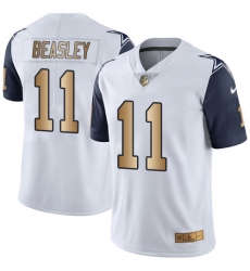 Youth Nike Dallas Cowboys #11 Cole Beasley Limited White/Gold Rush NFL Jersey