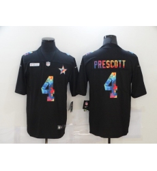 Men's Dallas Cowboys #4 Dak Prescott Rainbow Version Nike Limited Jersey