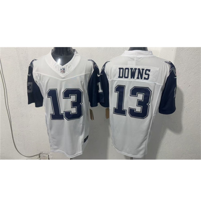 Men's Dallas Cowboys #13 Caleb Downs White 2026 F.U.S.E Vapor Untouchable Limited Football Stitched Jersey