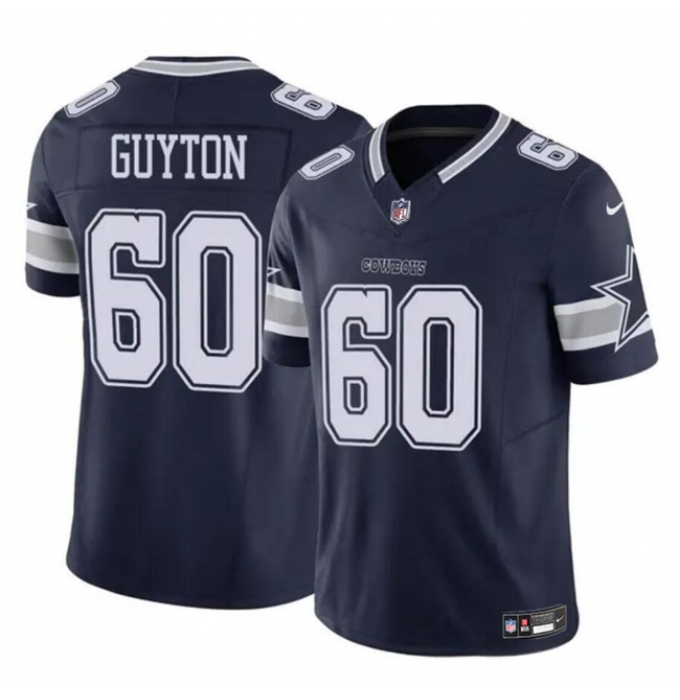 Men's Dallas Cowboys #60 Tyler Guyton Navy 2024 Draft F.U.S.E Vapor Untouchable Limited Football Stitched Jersey