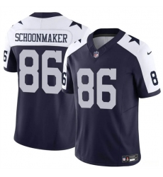 Men's Dallas Cowboys #86 Luke Schoonmaker Navy White Thanksgiving Vapor Untouchable Limited Stitched Football Jersey