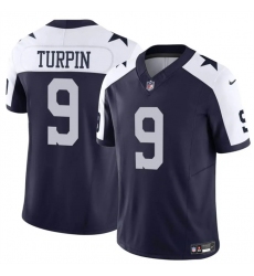 Men's Dallas Cowboys #9 KaVontae Turpin Navy White Thanksgiving Vapor Untouchable Limited Stitched Football Jersey