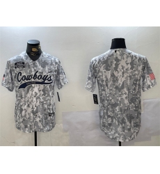 Men's Dallas Cowboys Blank 2024 Arctic Camo Salute To Service Stitched Baseball Jersey