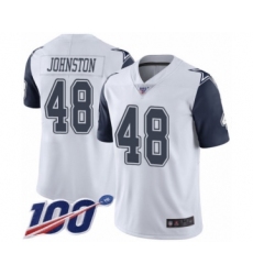 Men's Dallas Cowboys #48 Daryl Johnston Limited White Rush Vapor Untouchable 100th Season Football Jersey