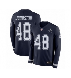 Men's Nike Dallas Cowboys #48 Daryl Johnston Limited Navy Blue Therma Long Sleeve NFL Jersey