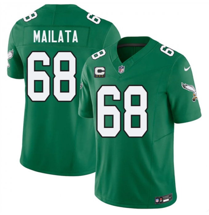 Men's Philadelphia Eagles #65 Lane Johnson Kelly Green 2026 F.U.S.E. 4-Star C Throwback Vapor Untouchable Limited Football Stitched Jersey
