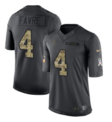 Youth Nike Atlanta Falcons #4 Brett Favre Limited Black 2016 Salute to Service NFL Jersey