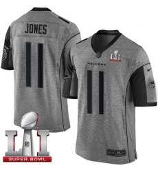 Men's Nike Atlanta Falcons #11 Julio Jones Limited Gray Gridiron Super Bowl LI 51 NFL Jersey