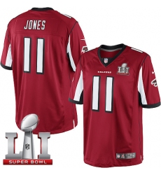 Men's Nike Atlanta Falcons #11 Julio Jones Red Team Color Super Bowl LI 51 Vapor Untouchable Limited Player NFL Jersey