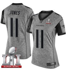 Women's Nike Atlanta Falcons #11 Julio Jones Limited Gray Gridiron Super Bowl LI 51 NFL Jersey
