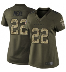 Women's Nike Atlanta Falcons #22 Keanu Neal Elite Green Salute to Service NFL Jersey