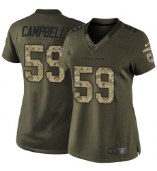 Women's Nike Atlanta Falcons #59 De'Vondre Campbell Elite Green Salute to Service NFL Jersey