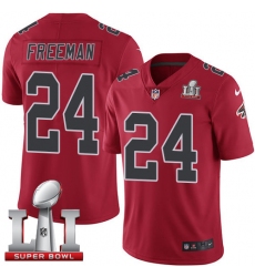 Men's Nike Atlanta Falcons #24 Devonta Freeman Limited Red Rush Super Bowl LI 51 NFL Jersey