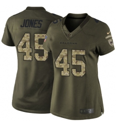 Women's Nike Atlanta Falcons #45 Deion Jones Elite Green Salute to Service NFL Jersey