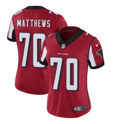 Women's Nike Atlanta Falcons #70 Jake Matthews Elite Red Team Color NFL Jersey