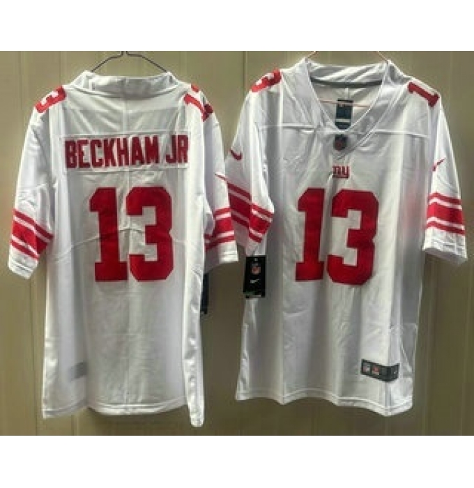 Men's New York Giants #13 Odell Beckham Jr Limited White Vapor Jersey