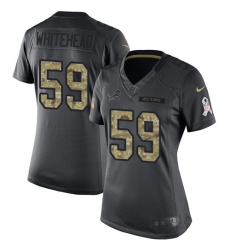 Women's Nike Detroit Lions #59 Tahir Whitehead Limited Black 2016 Salute to Service NFL Jersey