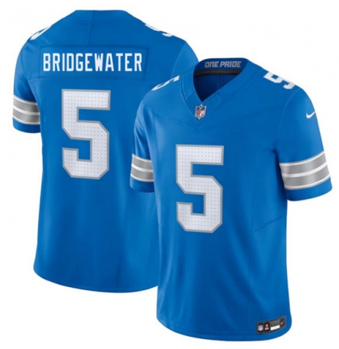 Men's Detroit Lions #5 Teddy Bridgewater Blue 2026 F.U.S.E. Vapor Limited Football Stitched Game Jersey