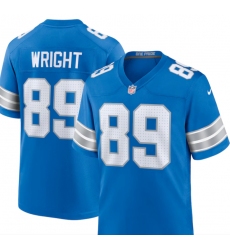 Men's Detroit Lions  #89 Brock Wright Blue Vapor Stitched Nike NFL Jersey