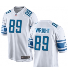 Men's Detroit Lions  #89 Brock Wright White Vapor Stitched Nike NFL Jersey