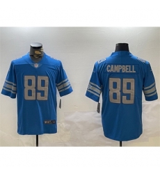 Men's Detroit Lions #89 Dan Campbell Blue Vapor Untouchable Limited Stitched Football Jersey