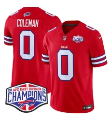 Men's Buffalo Bills #0 Keon Coleman Red F.U.S.E. 2024 AFC East Division Champions Vapor Limited Stitched Football Jersey