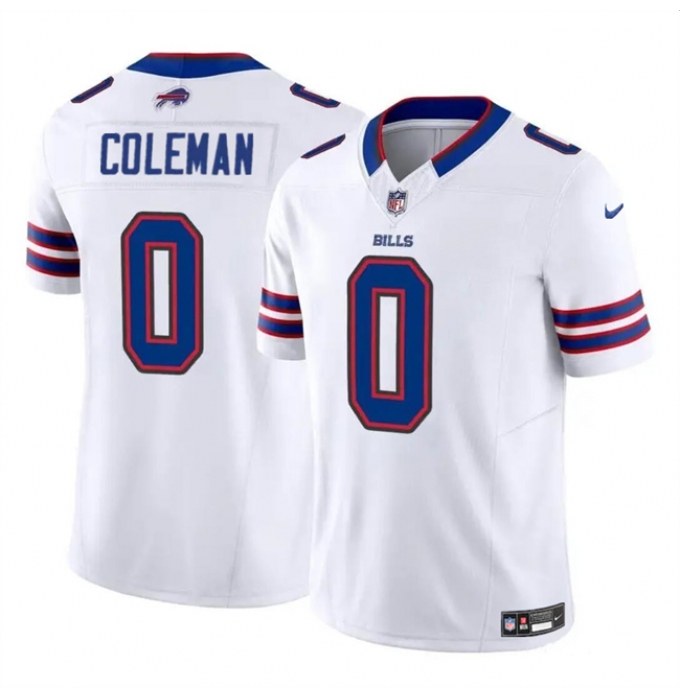 Men's Buffalo Bills #0 Keon Coleman White 2024 Draft F.U.S.E. Vapor Untouchable Limited Football Stitched Jersey