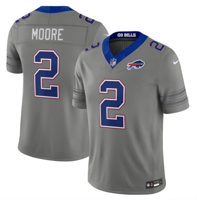 Men's Buffalo Bills #2 D.J. Moore Gray F.U.S.E. 2026 Nickel City Vapor Football Stitched Jersey