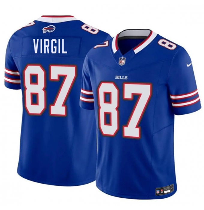 Men's Buffalo Bills #87 Jalen Virgil Blue 2026 Draft F.U.S.E. Vapor Untouchable Limited Football Stitched Jersey