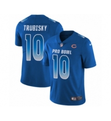 Men's Chicago Bears #10 Mitchell Trubisky Limited Royal Blue NFC 2019 Pro Bowl Football Jersey
