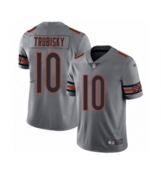Men's Chicago Bears #10 Mitchell Trubisky Limited Silver Inverted Legend Football Jersey