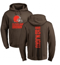 NFL Nike Cleveland Browns #85 David Njoku Brown Backer Pullover Hoodie