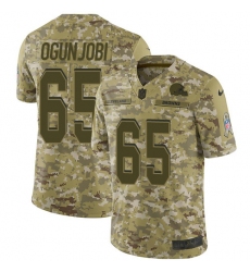 Men's Nike Cleveland Browns #65 Larry Ogunjobi Limited Camo 2018 Salute to Service NFL Jersey