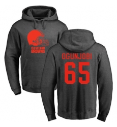 NFL Nike Cleveland Browns #65 Larry Ogunjobi Ash One Color Pullover Hoodie