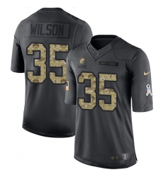 Youth Nike Cleveland Browns #35 Howard Wilson Limited Black 2016 Salute to Service NFL Jersey