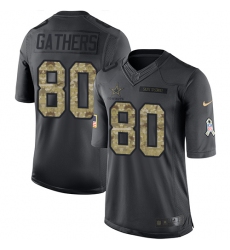Men's Nike Dallas Cowboys #80 Rico Gathers Limited Black 2016 Salute to Service NFL Jersey