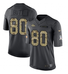 Men's Nike Denver Broncos #80 Jake Butt Limited Black 2016 Salute to Service NFL Jersey