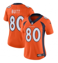 Women's Nike Denver Broncos #80 Jake Butt Orange Team Color Vapor Untouchable Limited Player NFL Jersey