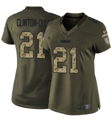 Women's Nike Green Bay Packers #21 Ha Ha Clinton-Dix Elite Green Salute to Service NFL Jersey