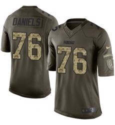 Men's Nike Green Bay Packers #76 Mike Daniels Elite Green Salute to Service NFL Jersey